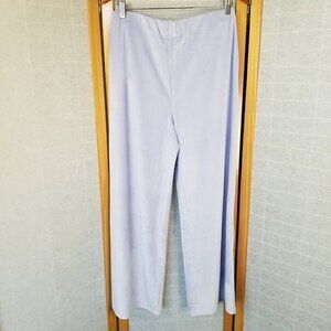 Double Zero Plush Velour Pants Size Large Lavender Wide Leg Flare Lounge Travel
